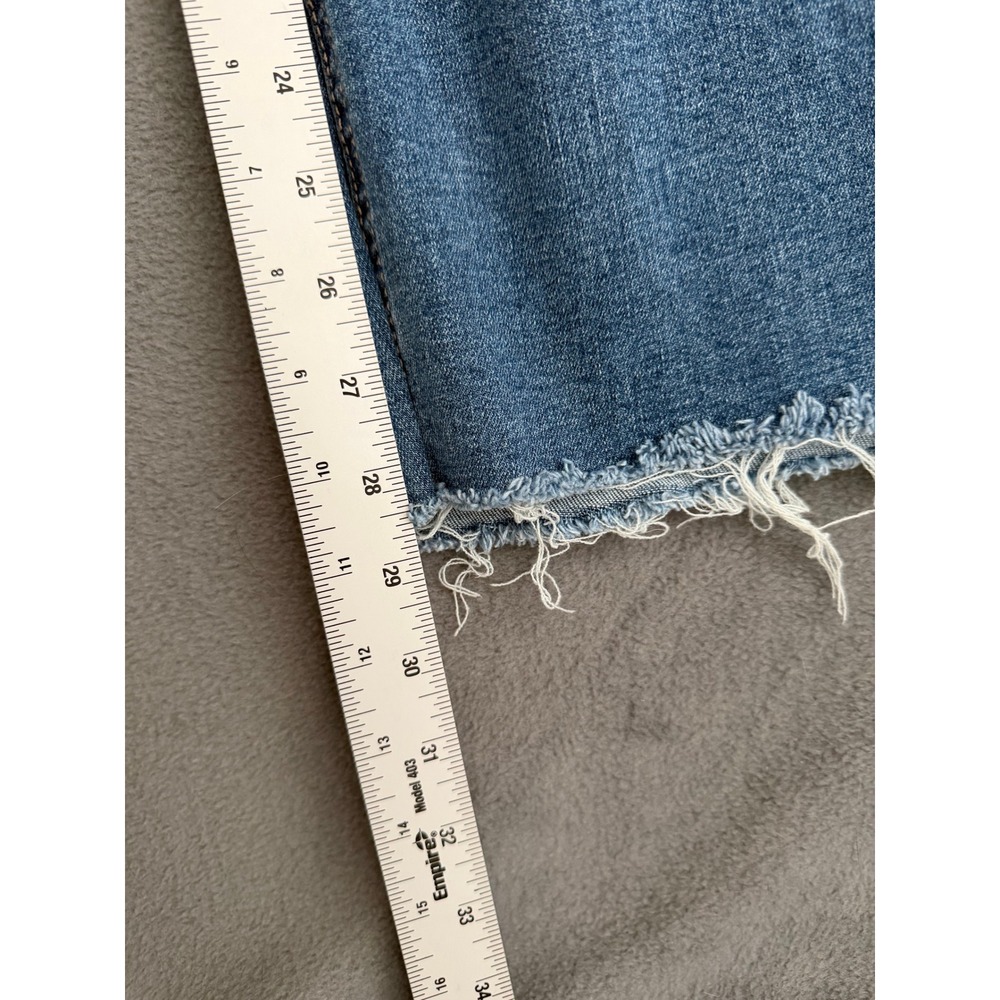 OAT New York Womens High Rise Wide Barrel Leg Raw Hem Jeans Blue Size 6/28 - Picture 6 of 8